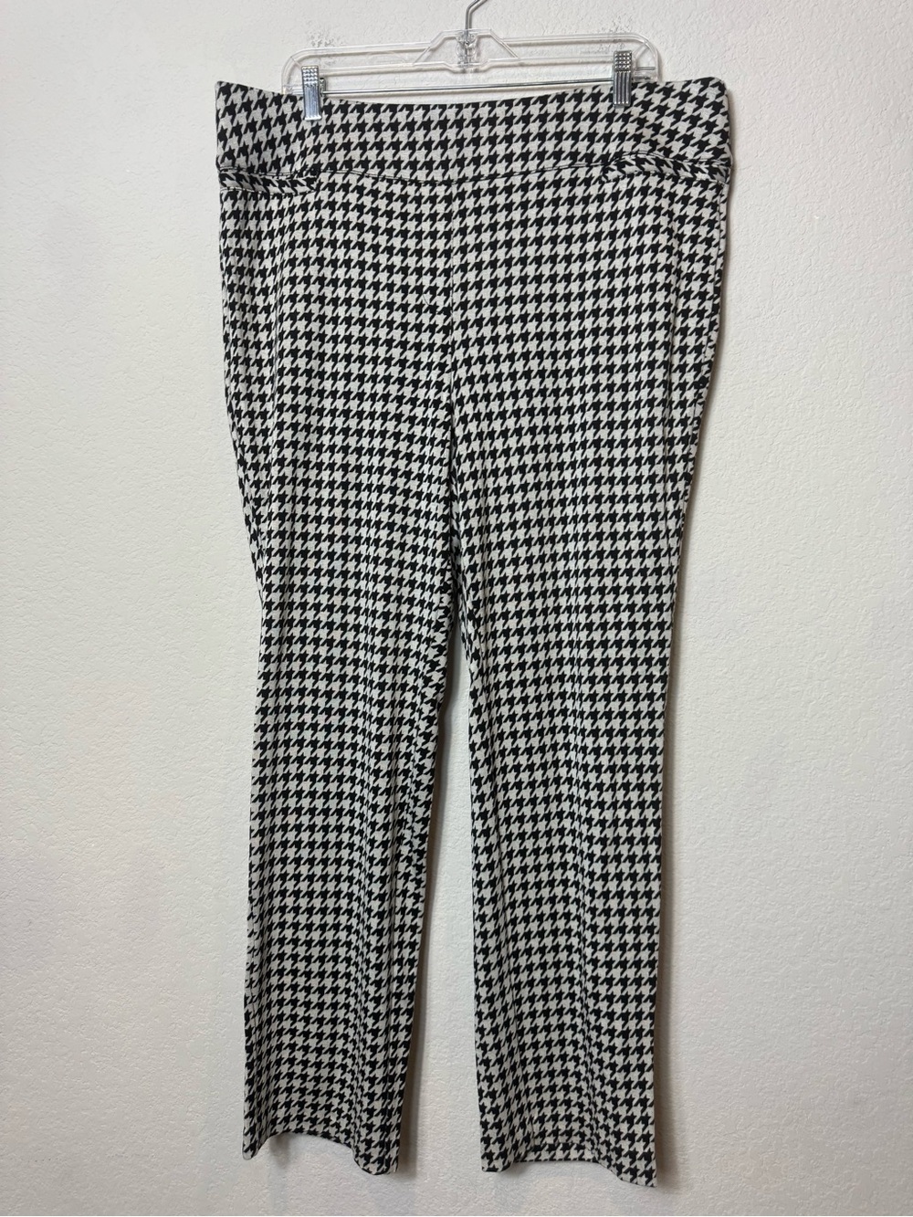 Lane Bryant Women’s Plus Size Houndstooth Pull-On Pants Black & White Pockets 18